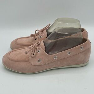 Halmanera Pink Suede Italian Loafers.